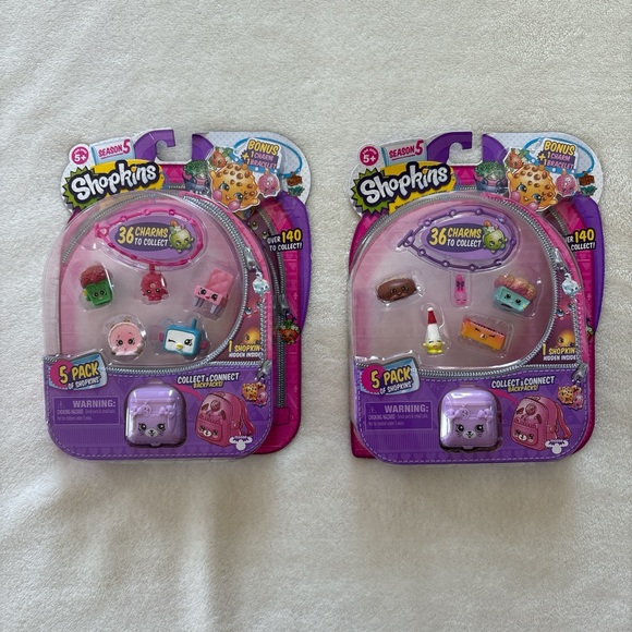 Lot of 2 NEW Shopkins Season 5 - 5 Pack Bracelet Charm and Figures - Picture 1 of 5